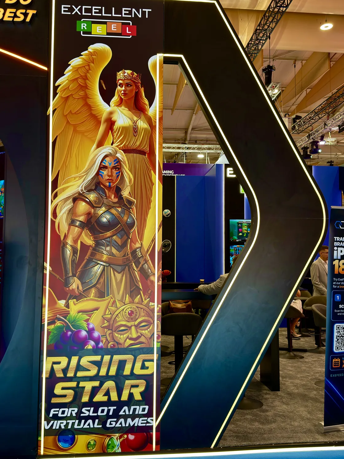 The “Rising Star for Slot and Virtual Games” display column on the stand