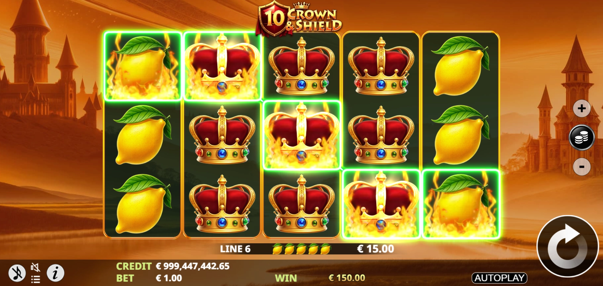 Royal Crown Wild symbol artwork for 10 Crown & Shield