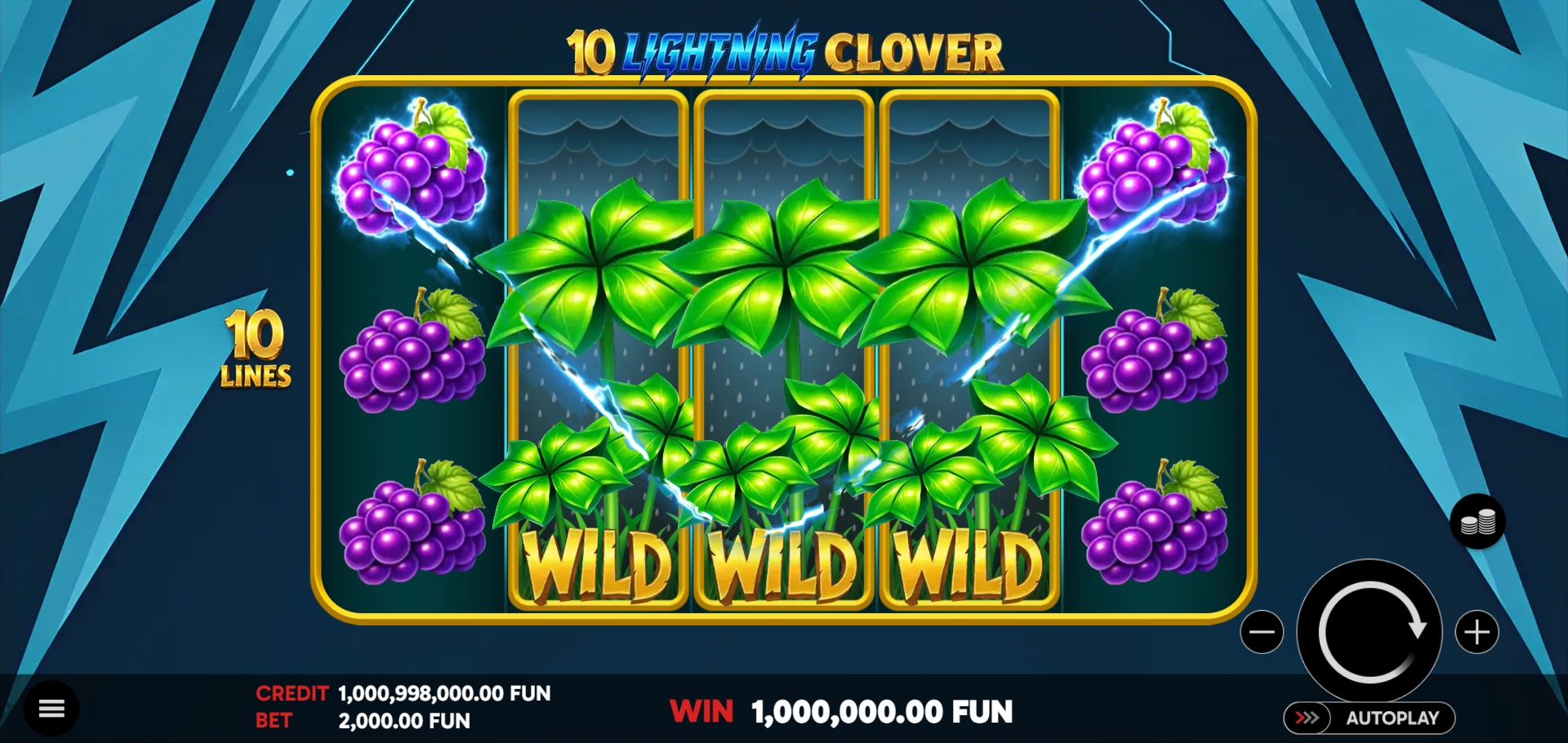 Wild Feature screen for 10 Lightning Clover