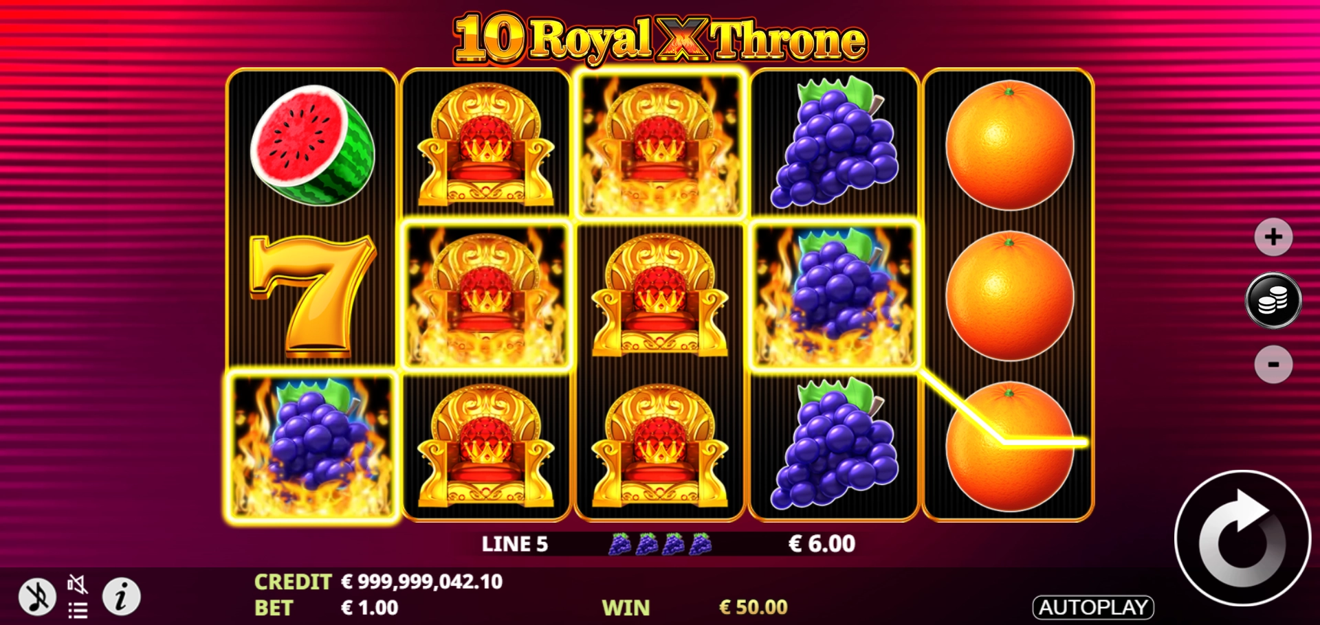 Royal Throne expanding wild symbol artwork for 10 Royal X Throne