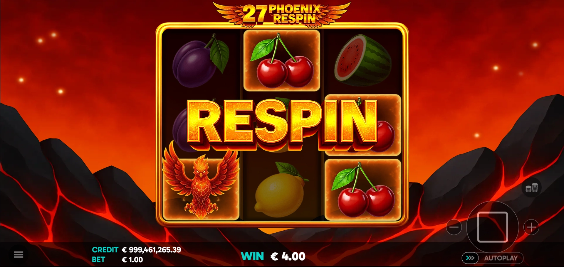 Respin Feature screen for 27 Phoenix Respin