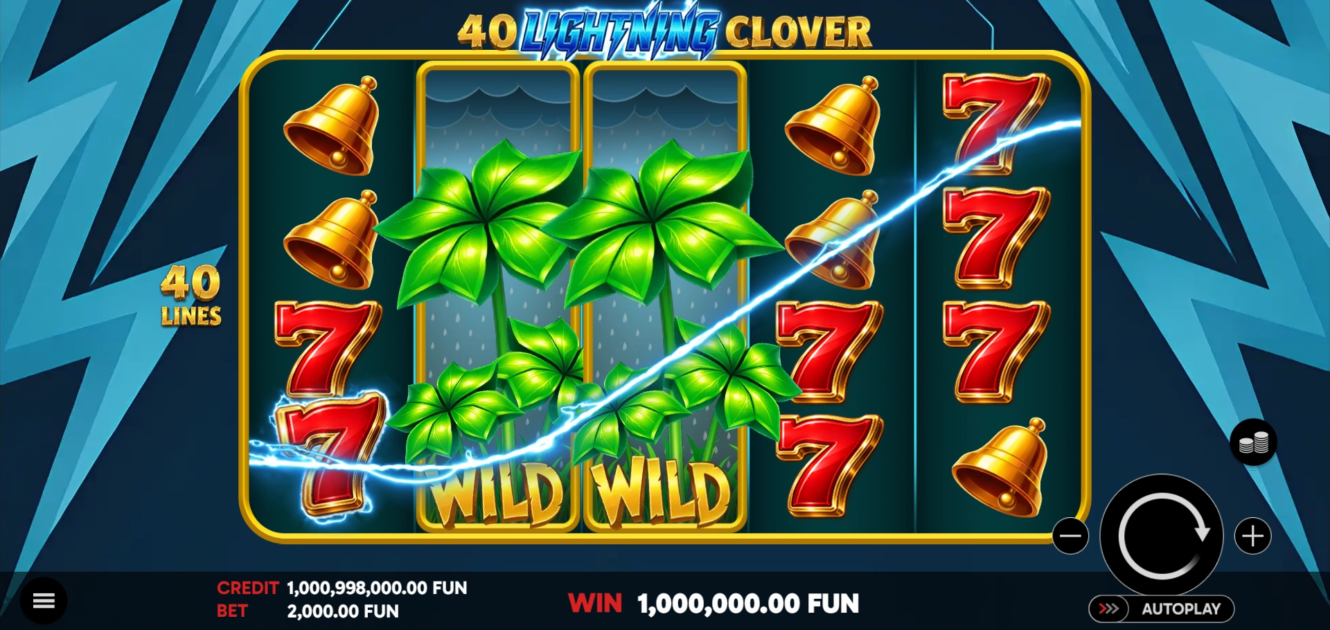 Wild Feature screen for 40 Lightning Clover