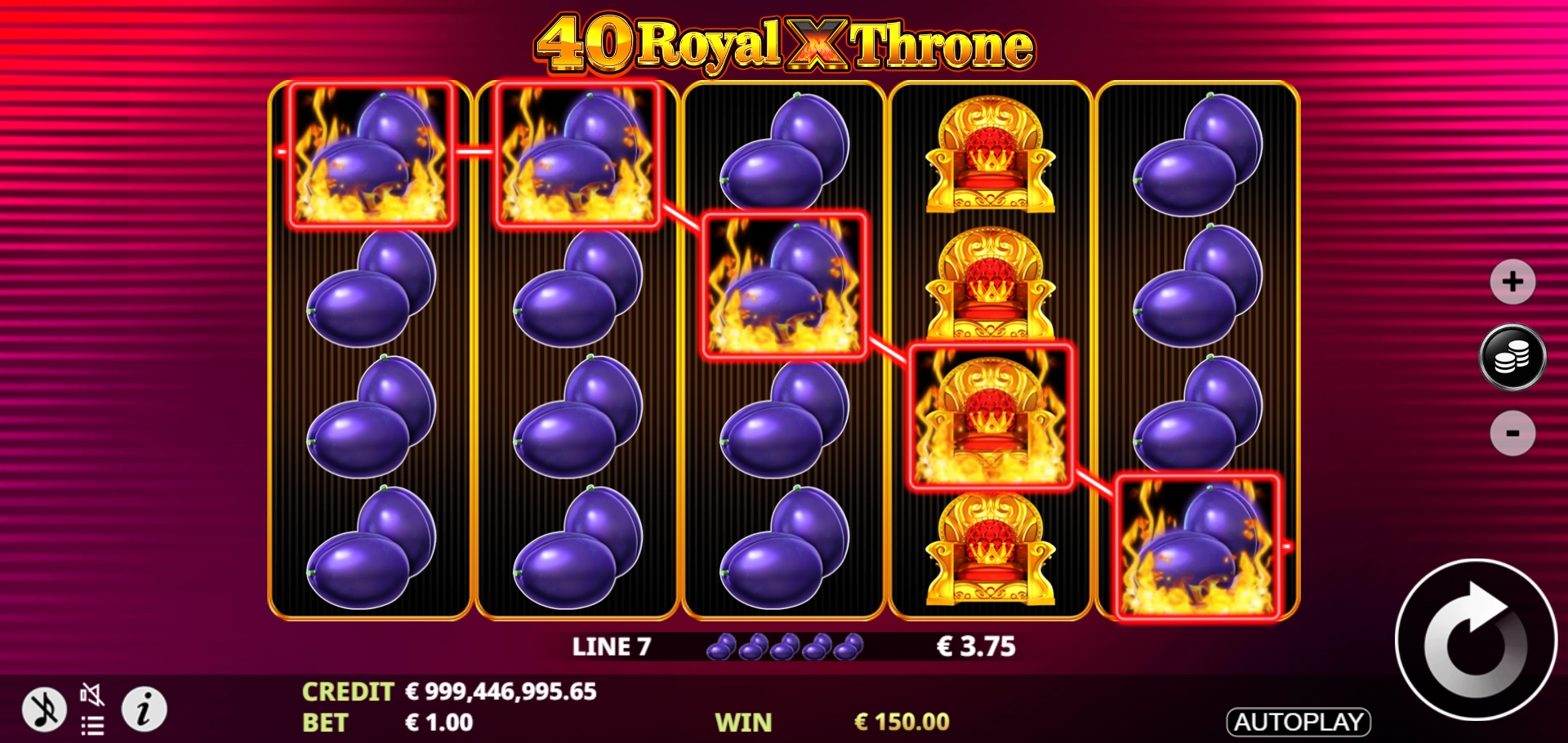 Royal Throne expanding wild symbol artwork for 40 Royal X Throne
