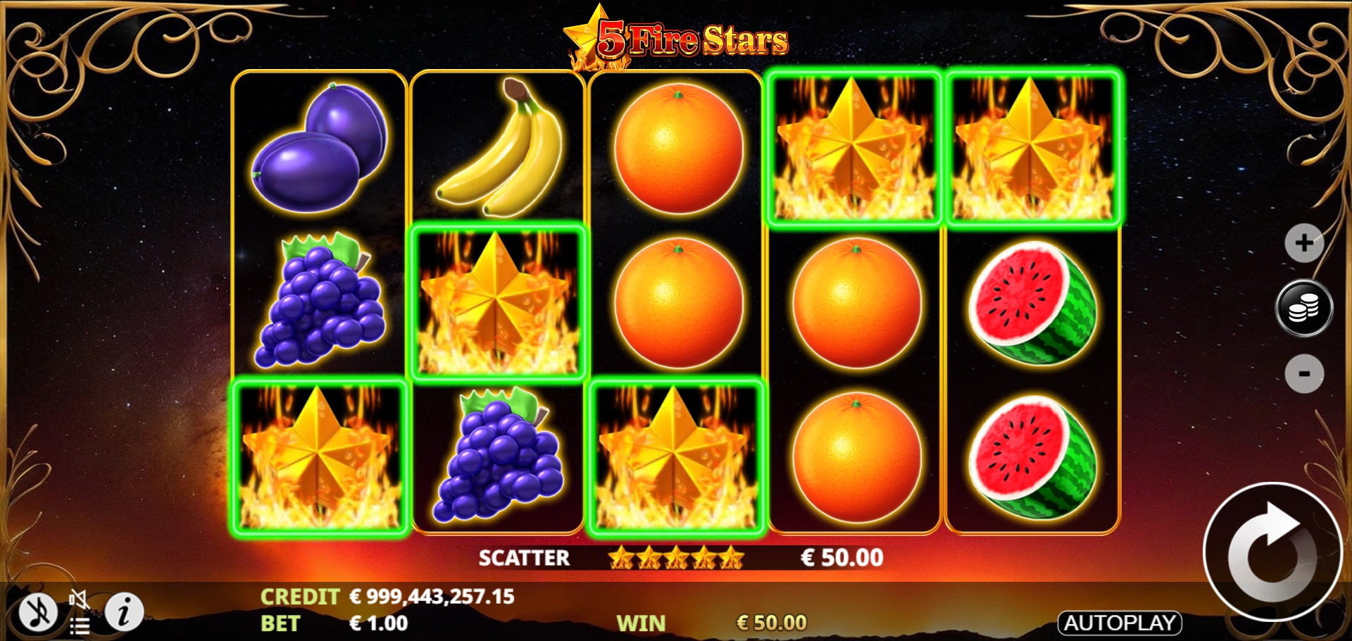Fire Star scatter symbol artwork for 5 Fire Stars