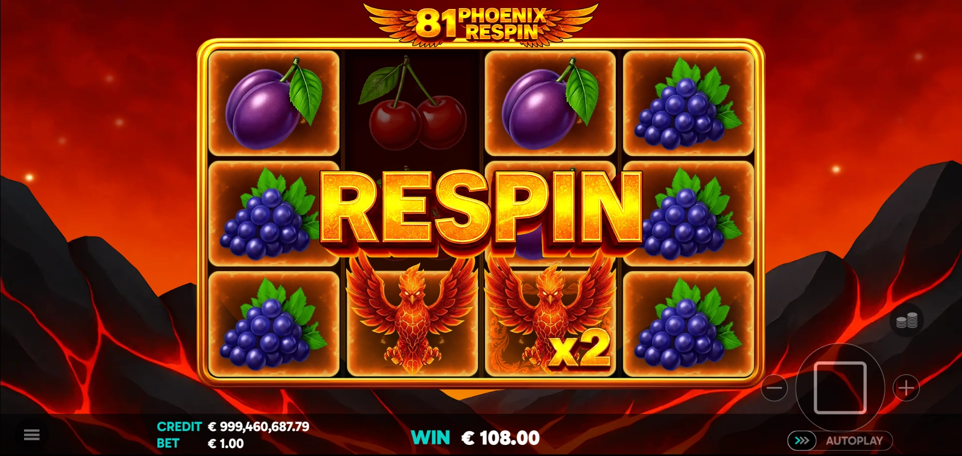 Respin Feature screen for 81 Phoenix Respin