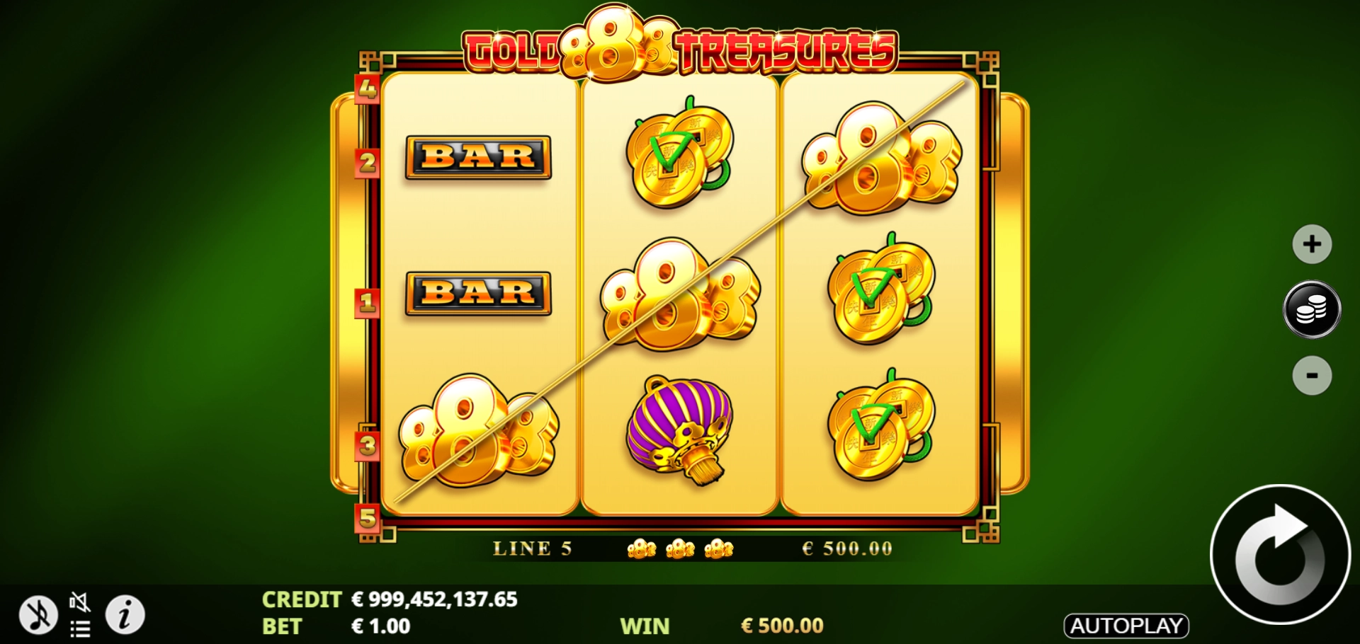 Triple 888 symbol artwork for 888 Gold Treasures