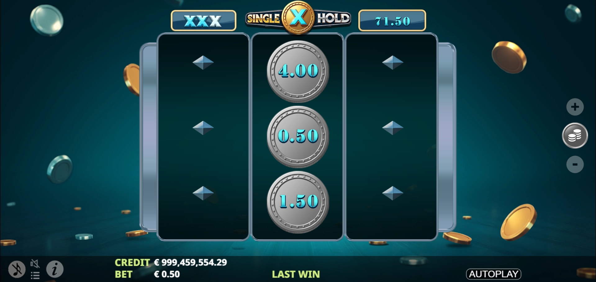 Buy Bonus feature screen for Single X Hold